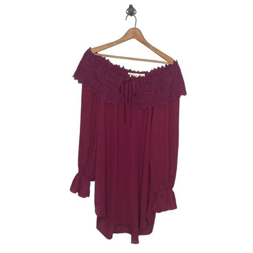 Vintage 80s Victoria's Secret Gold Label S Chiffon Off The Shoulder‎ Tunic Dress